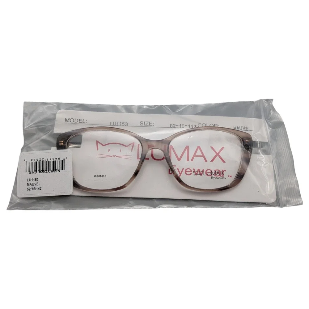 Lumax Eyewear LU1153 Mauve Acetate Cat Eye Eyeglasses 52/16/142 NEW